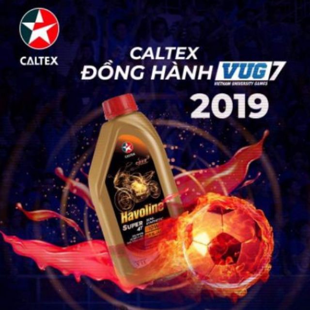 Nhớt tổng hợp 1 Lít 10W40 Ma2 Havoline Super 4T Semi Synthetic SAE SL Caltex dầu xe máy số 1L