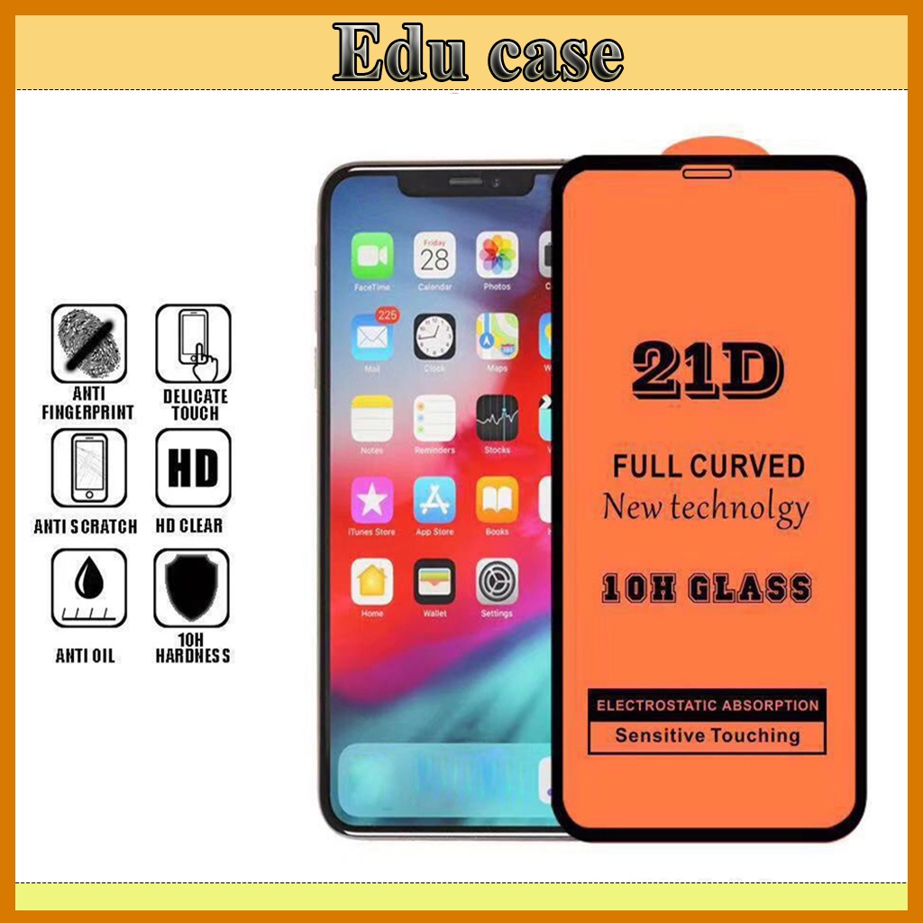 Kính Full Màn 21D - Iphone 6/6S/6Plus/6S Plus/7/8/7Plus/8Plus/X/Xs/Xs Max/11/11/12/13/Pro/Promax Cường Lực - Tặng Giấy Lau