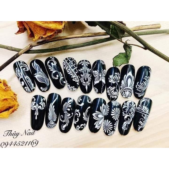 Gel vẽ nail trắng đen siêu đặc