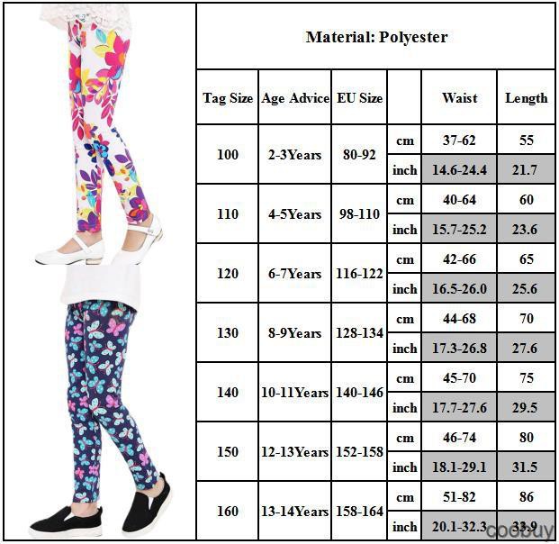 Quần Legging Hoa Lưng Cao Cho Bé Gái Từ 2-14 Tuổi