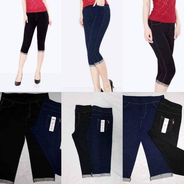 Quần legging lửng giả jean cho nữ | Quần legging hai da