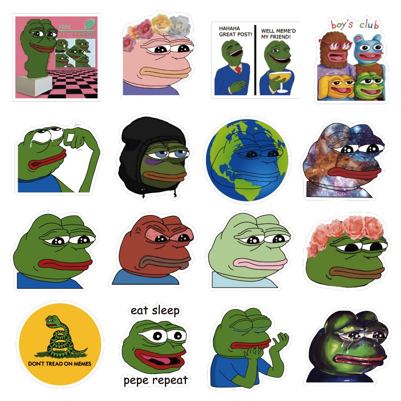 Set 50 sticker ếch xanh Pepe siêu bựa mẫu mới