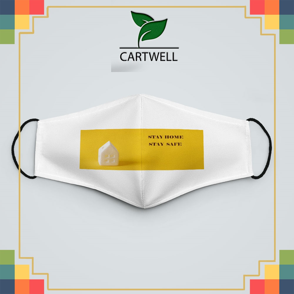 Khẩu trang vải 2 lớp Qoute_3244 CARTWELL vải poly cotton 100% ngăn bụi kháng khuẩn bảo vệ toàn diện