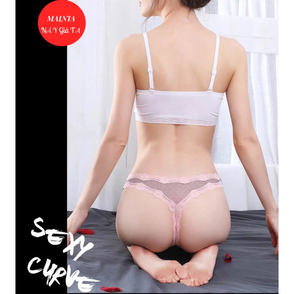 [Có Bigsize] Quần Lót Lọt Khe Ren Xuyên Thấu Gợi Cảm Quần Chíp Nữ Ren Mềm Mại Cao Cấp Mainia Shop