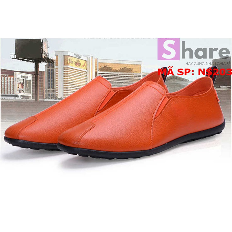 [ SIÊU RẺ ] TẶNG TẤT LƯỜI CAO CẤP - Giày Lười Nam Hàn Quốc Màu Cam [ Shop Yêu Thich ] | BigBuy360 - bigbuy360.vn