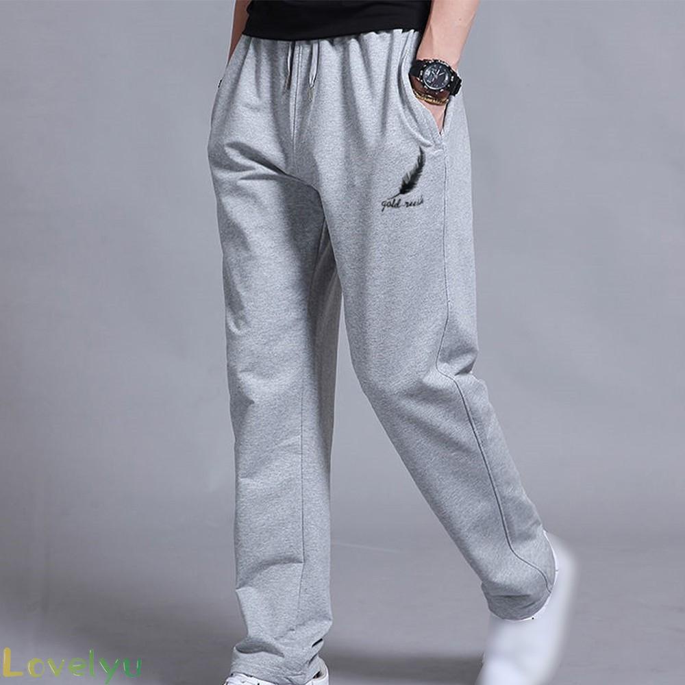 Quần jogger thể thao ống rộng in họa tiết thời trang cho nam