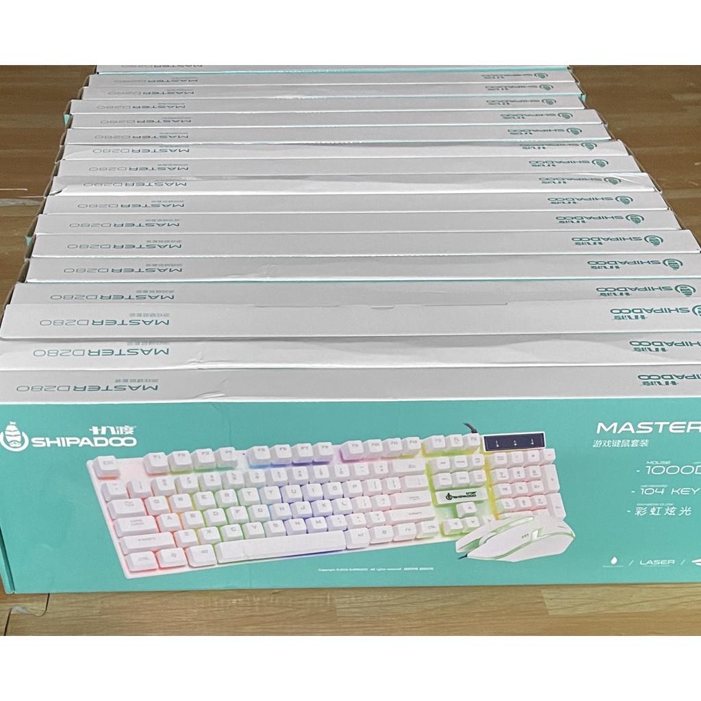 Bộ bàn phím và chuột giả cơ SHIPADOO Master D280 có đèn LED 7 màu cực đẹp