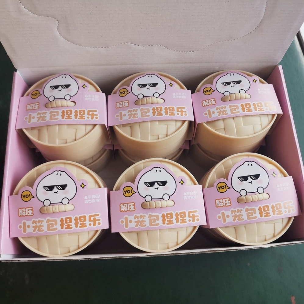 Size To 10cm Đồ chơi Squishy hình bánh bao có hộp như hình chậm tăng giá rẻ dễ thương màu trắng gudetama