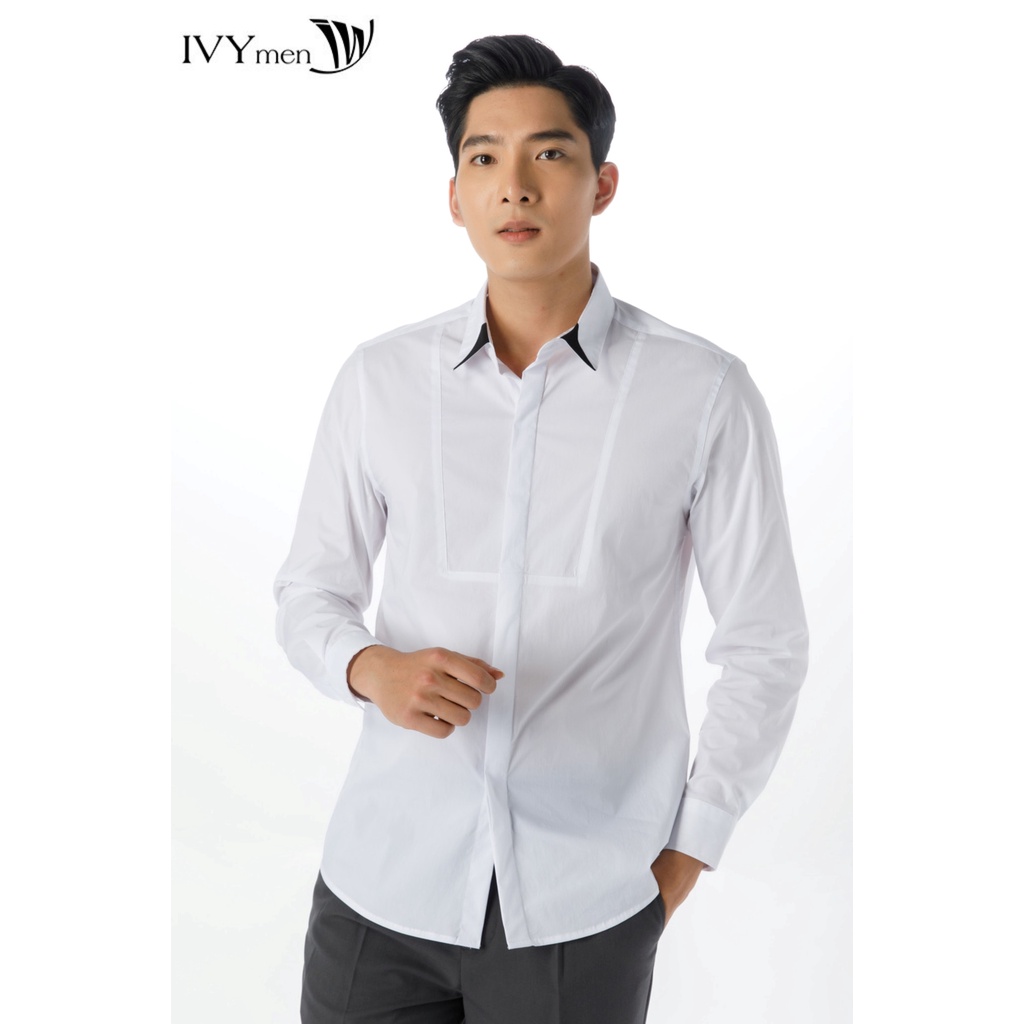 Áo sơ mi nam cổ phối màu IVY moda MS 17E3050