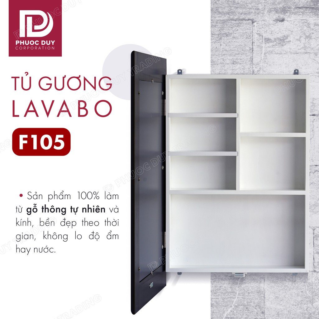 Tủ gương Lavabo F105 - Tủ gương phòng tắm treo tường đa năng