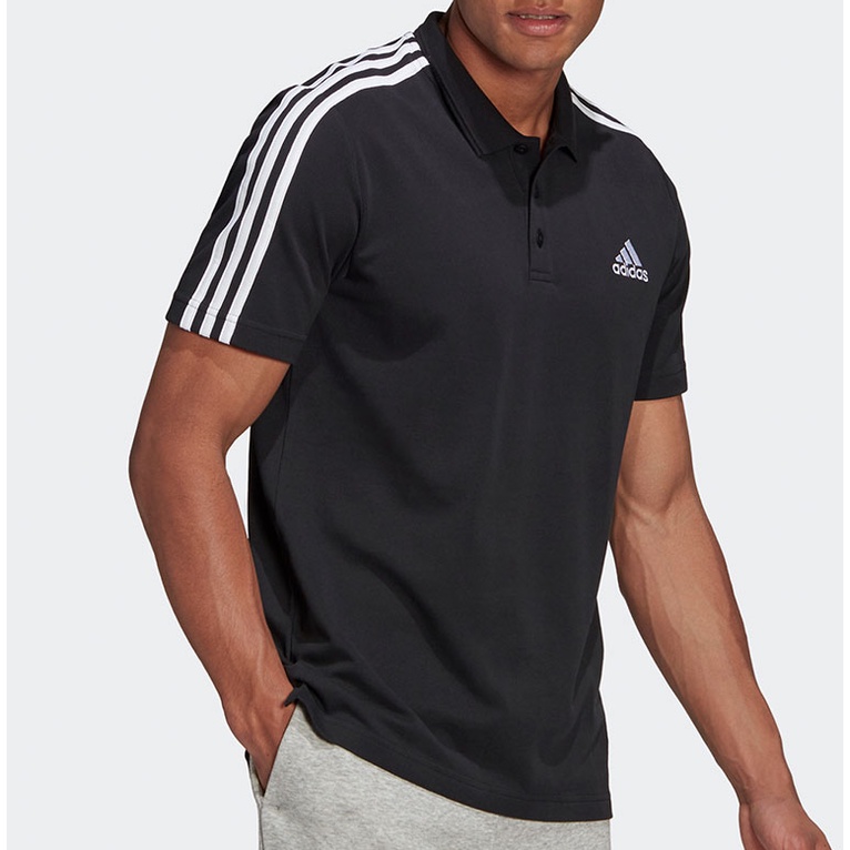 Áo polo 3 Sọc thêu logo nhỏ vải piqué AEROREADY Essentials++GK9138-GK9097++Hàng Chính hãng Cho Nam