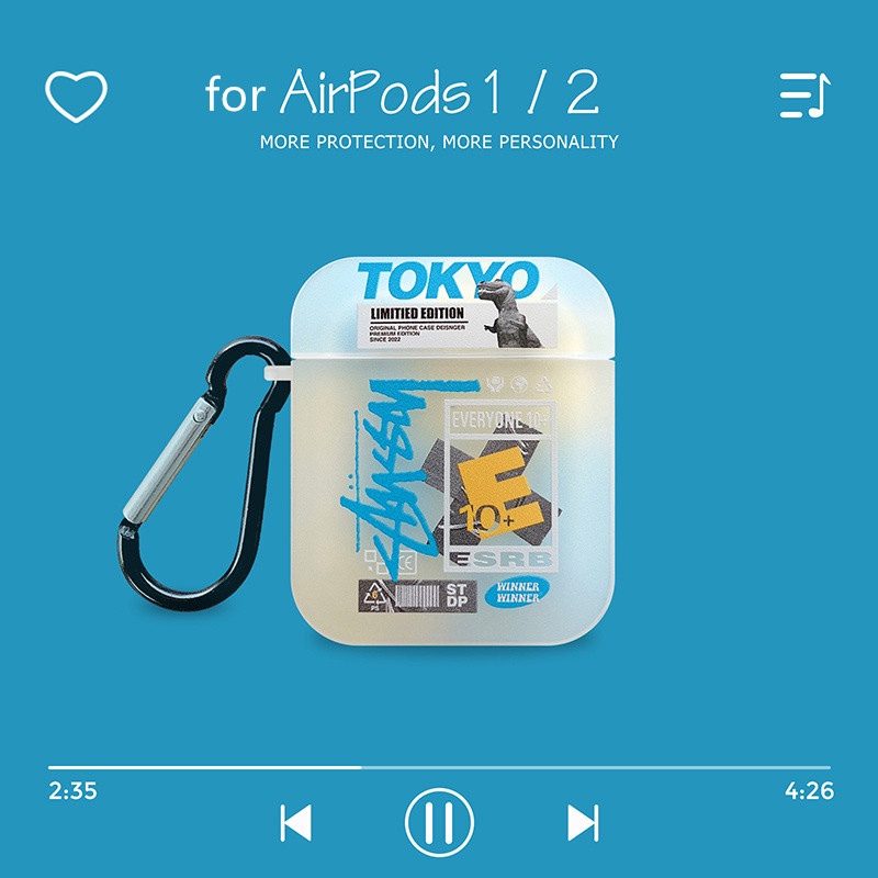 Vỏ Bảo Vệ Hộp Sạc Tai Nghe Bluetooth Không Dây Airpods 1 / 2 3 Pro Air Pods Pro 3 Họa Tiết Stussy Thời Trang