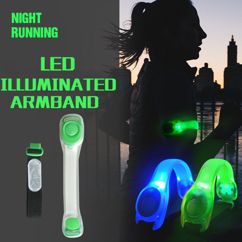 Vòng Đeo Tay Silicone Có Đèn Led Phát Quang Đa Năng An Toàn Cho Hoạt Động Ban Đêm