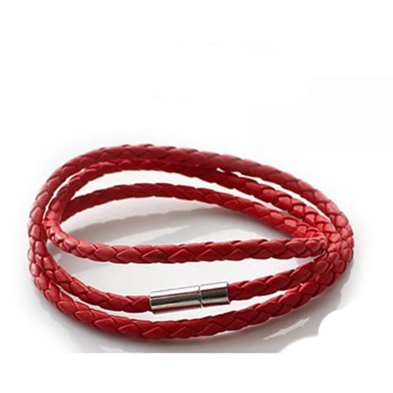 Vòng cổ chất liệu da kiểu bện thời trang