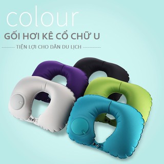 Gối hơi kê cổ chữ U tự bơm cho dân du lịch
