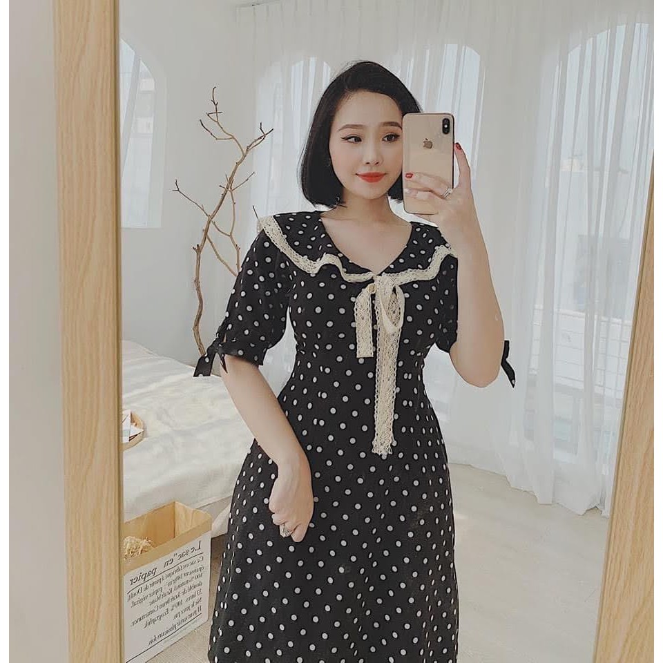 ĐẦM ĐEN CHẤM BI THỦY THỦ VIỀN NƠ REN