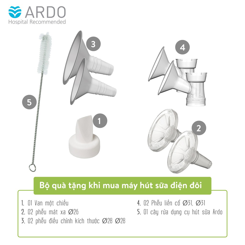 Ống khí silicone máy hút sữa Ardo