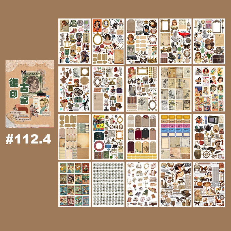 Sticker trang trí Scrapbook, sổ tay, vở  (set 400 stickers)- [ 112 ]
