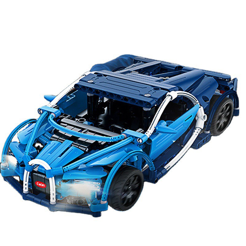 Đồ Chơi Lắp Ráp Kiểu Lego Điều Khiển Từ Xa Mô Hình Siêu Xe Bugatti Blue Phantom Car CADA C51053 Với 419 Chi Tiết