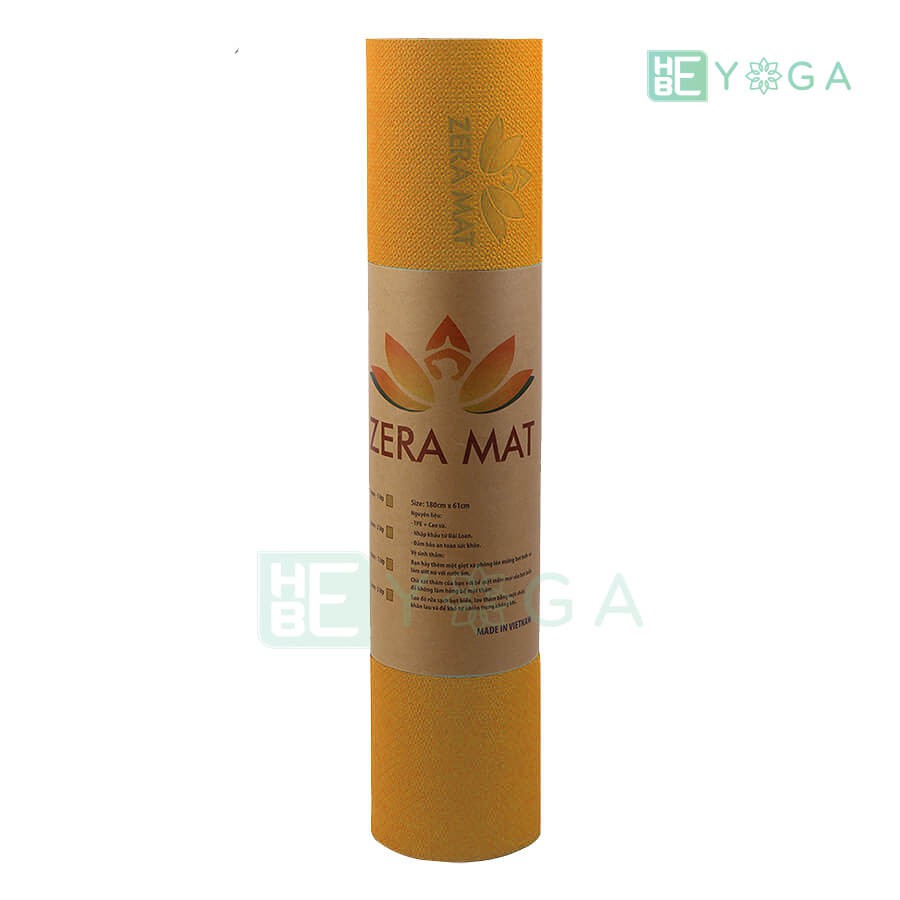 Thảm Tập Yoga Gym Zera Mat TPE 6mm 2 Lớp Cao Cấp Màu Cam