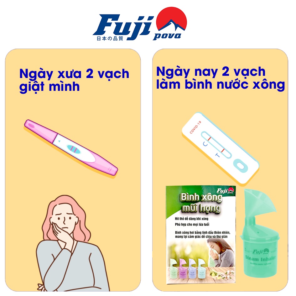 Bình xông mũi, họng xông hơi tinh dầu Fuji Pova Inhaler - Làm sạch và thông đường hô hấp Dung Tích 350ml