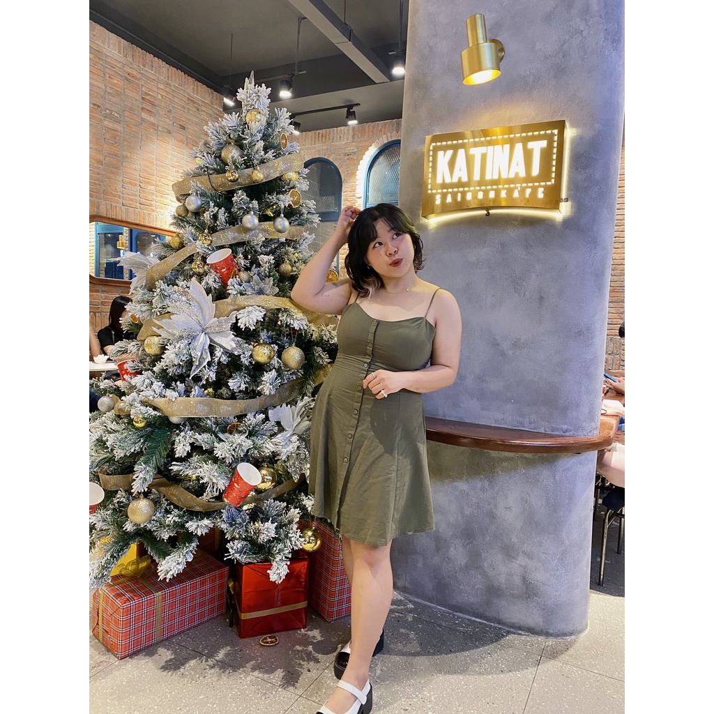Đầm hai dây thiết kế hàng nút và co giãn lưng DOKESI  - Briana Dress