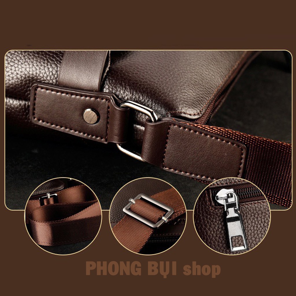 Túi Xách Da Nam Size To Đeo Chéo Đi Học Đựng Sách Vở Ipad, Ngăn Rộng Rãi, Túi Đeo Chéo Nam | BigBuy360 - bigbuy360.vn