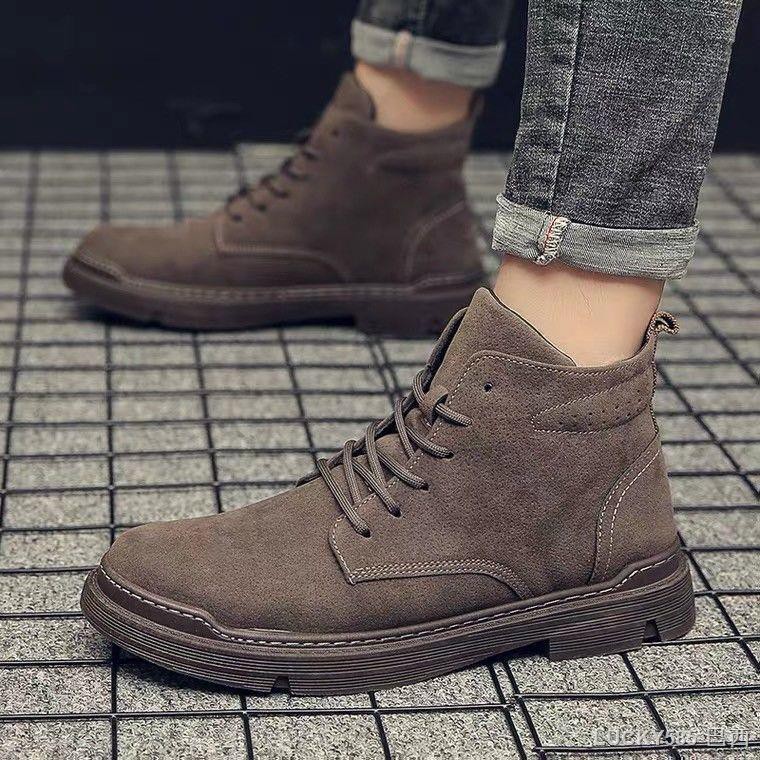 Giày thể thao cổ cao phong cách Retro Hàn Quốc cho nam