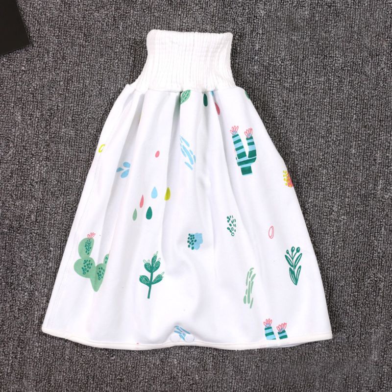 Tã váy đệm ngủ cho trẻ em luyện tập bằng bông không thấm nước in hình khủng long nhiều màu sắc