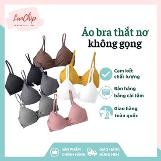 Áo bra gân tăm thắt nơ không gọng đệm êm,co giãn,mềm, tôn dáng sexy mẫu MS9932