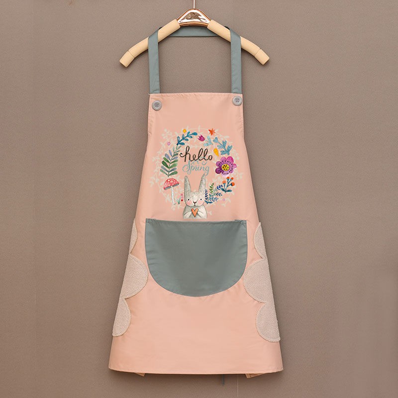 Tạp dề nấu ăn [HÀNG LOẠI 1] chống thấm nước, họa tiết có túi đựng và lau tay phong cách Hàn Quốc -  NgocThi Store