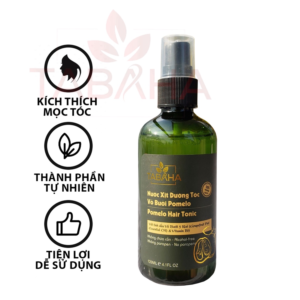 Liệu trình 12 Chai Nước dưỡng tóc tinh dầu bưởi Pomelo Tabaha 120ml tặng 1 chai