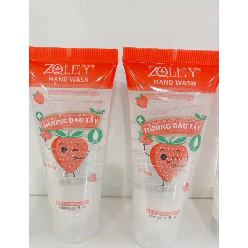 (HÀNG CHÍNH HÃNG )Gel Rửa Tay Khô Zoley Hương Dâu 60ml For Kids 'Cho Bé'