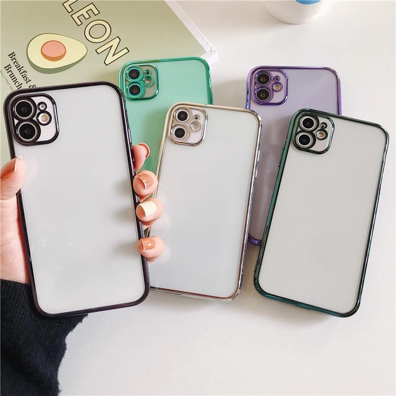 Ốp điện thoại viền mạ có 5 màu lựa chọn/bảo vệ cho IPhone 7 8 6 6s Plus X Xs Max Xr SE2 SE 2020