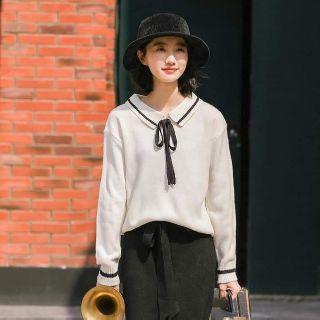 ÁO LEN CỔ ĐỨC THẮT NƠ HÀN QUỐC