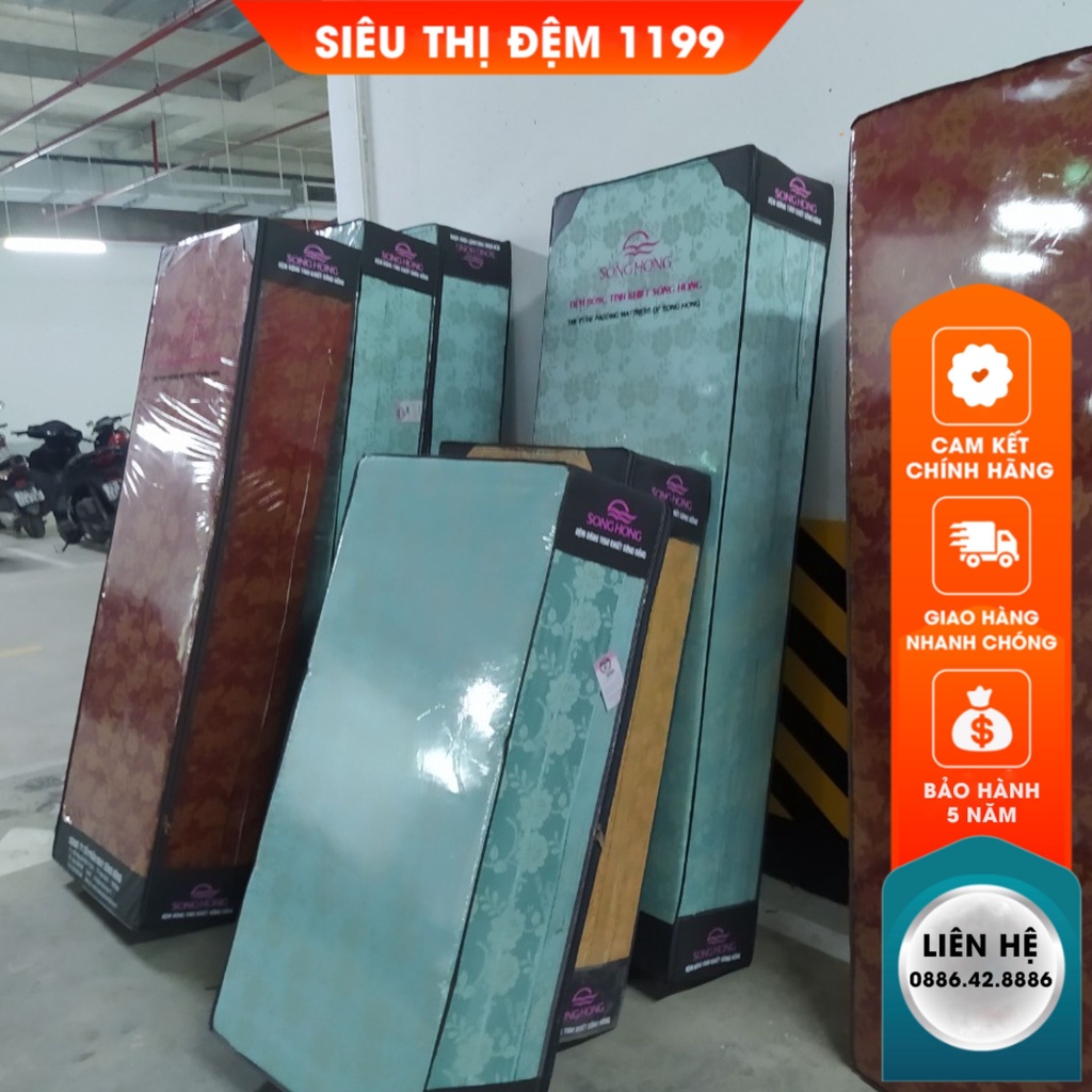 [Freeship][Tặng Ga Gối]Đệm Sông Hồng Chính Hãng Cao Cấp Siêu Thị Đệm 1199, Đệm Bông Tinh Khiết Sông Hồng Màu Ngẫu Nhiên