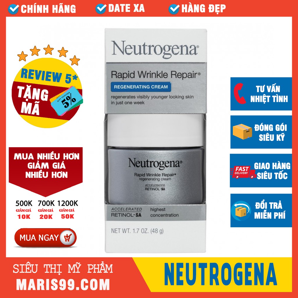 Kem Dưỡng Da Chống Lão Hóa Neutrogena Rapid Wrinkle Repair Regenerating Cream (48g) _ NTG010DD