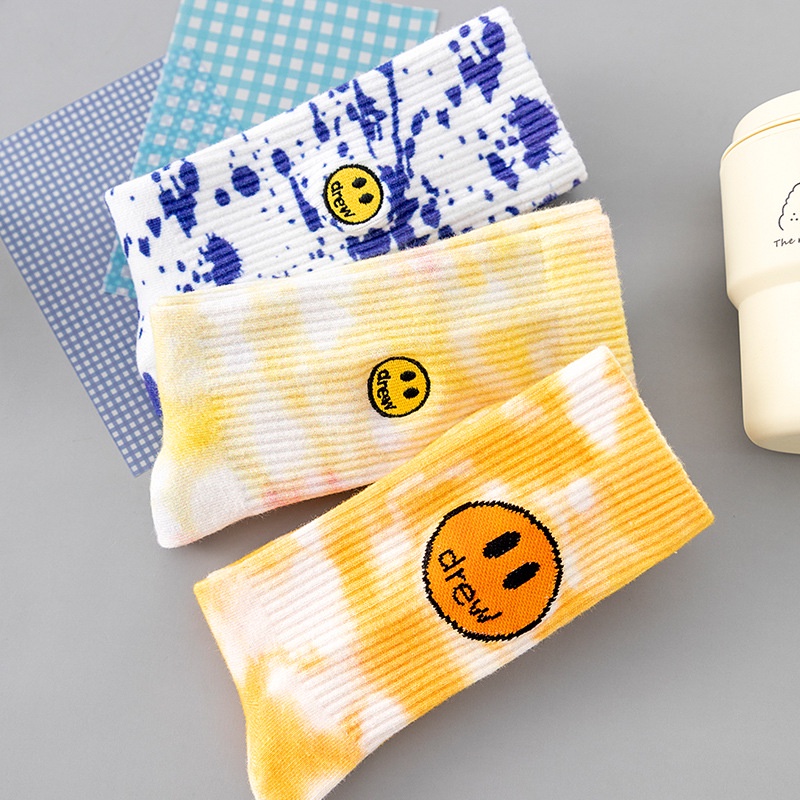 DREW Vớ Cho Nam Và Nữ 100% Cotton Họa Tiết Sọc Ngang Justin Bieber Thời Trang Dành