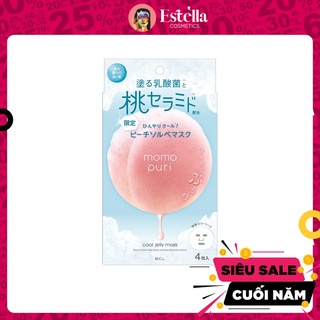 Hộp 4 miếng mặt nạ dưỡng ẩm hương đào tươi mát momopuri jelly mask cool