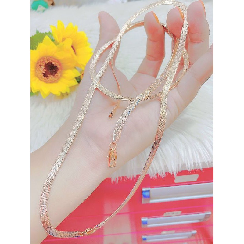 Dây chuyền nữ mạ vàng kiểu mì xoắn cực lạ - Mang đi chơi, đi tiệc rất xinh