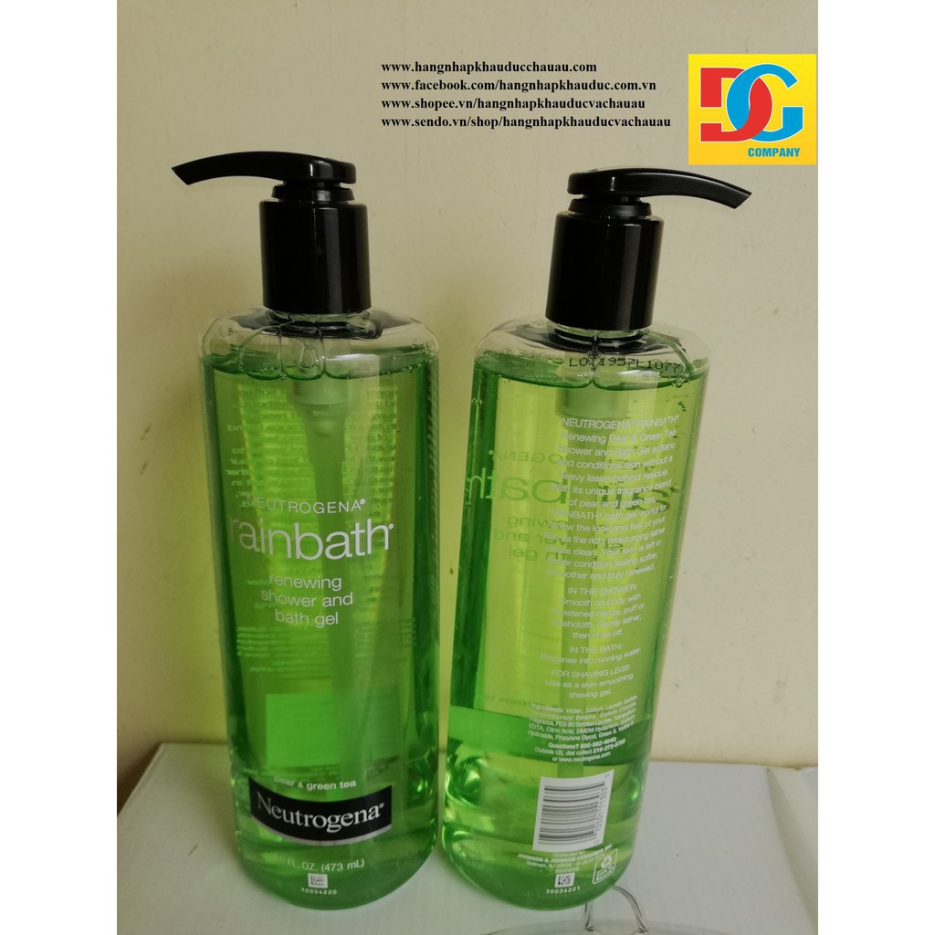 Sữa Tắm Neutrogena Rainbath Renewing Shower and Bath Gel Pear & Green Tea . 473ml