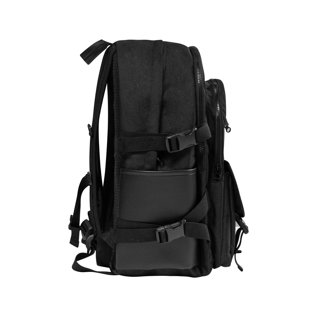 Balo đi học nam nữ màu đen Canvas phối da - GO Backpack Davies