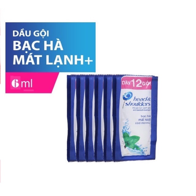 Dầu Gội HEAD & SHOULDERS Bạc Hà Dây 6ml x 12 Gói