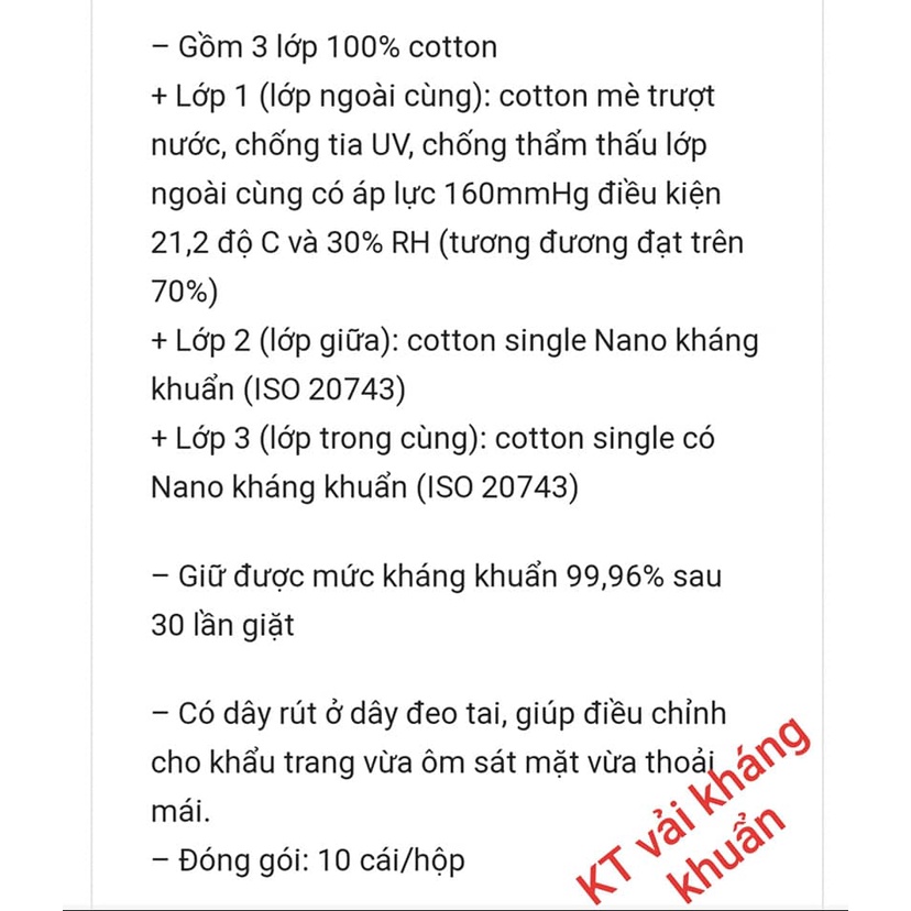 KHẨU TRANG VẢI 100% COTTON CHỐNG BỤI MỊN SAFELIFE VIETNAM