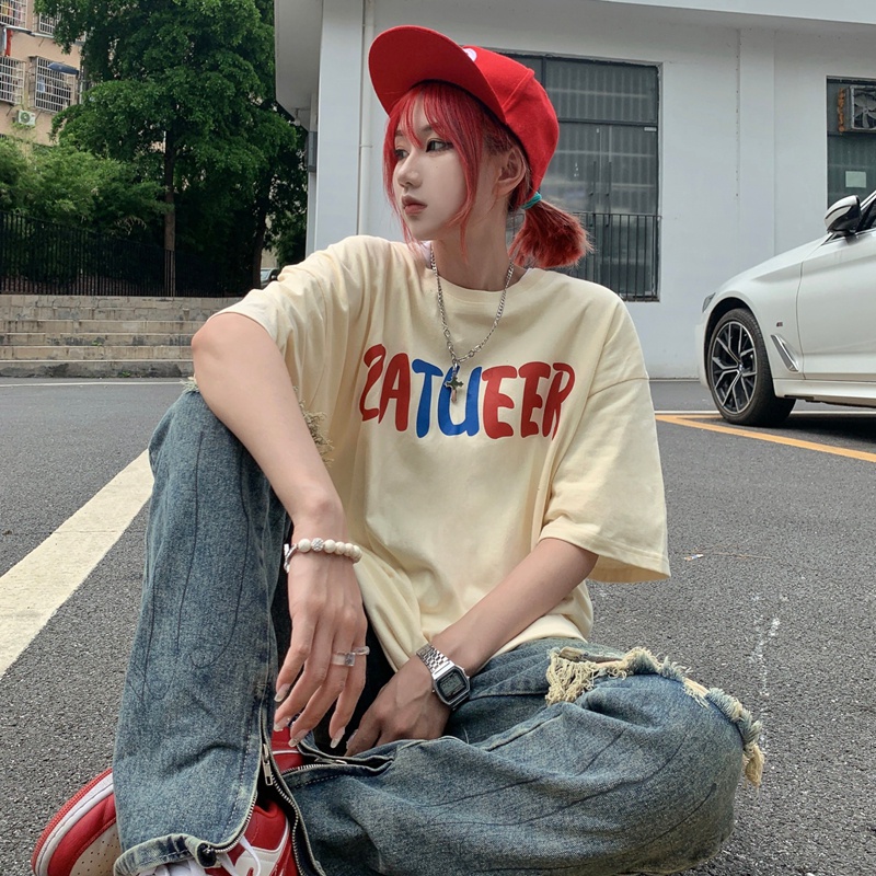 Áo thun unisex tay lỡ Yinxx, áo phông nam nữ màu tan cổ tròn oversize ATL23