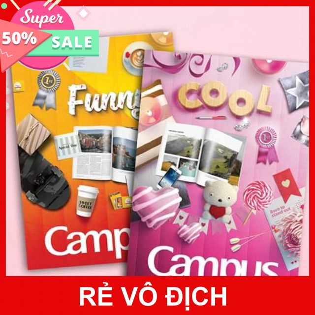 [HOT] Vở Kẻ Ngang Campus Gift (200Trang) - Đồ dùng văn phòng - Aha Book