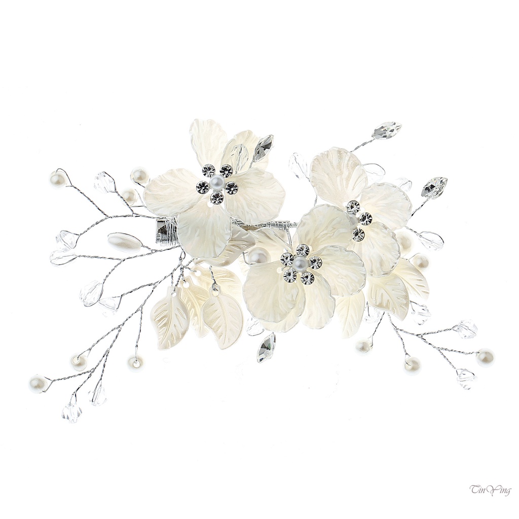 GETNOIVAS Trâm cài tóc hình hoa trắng phong cách Trung Hoa dễ thương thời trang cho nữ