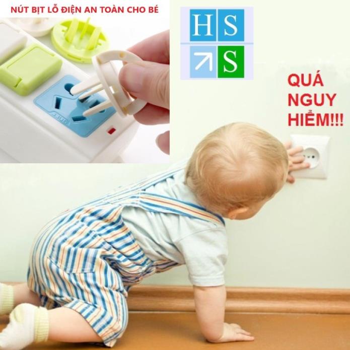 Vỉ 06 NẮP BỊT LỖ Ổ ĐIỆN an toàn cho trẻ em (Hàng chuẩn có vỉ) - HS Shop Thủ Đức
