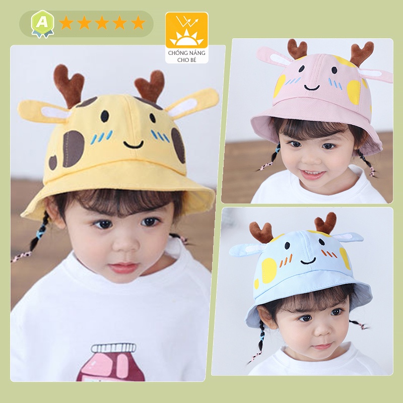 Nón chống nắng trẻ em tai Hưu 3D thêu chi tiết sắt nét dễ thương PocoHome, thiết kế lưới thoáng khí cho bé từ 0-1 tuổi