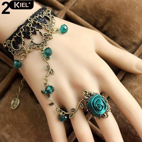 Vòng đeo tay hợp kim tích hợp nhẫn phối ren độc đáo thời trang cho nữ | BigBuy360 - bigbuy360.vn